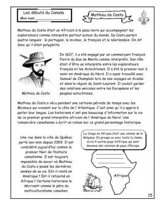 Les débuts du Canada (5e/6e) - Mathieu da Costa