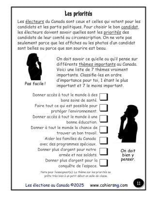 Les élections - (5e/6e) - Les priorités