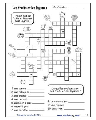 Thèmes croisés (4e) - Fruits et légumes