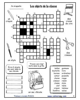 Thèmes croisés (4e/5e) - L'école