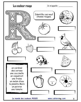 Le monde des couleurs - Core French - La couleur rouge