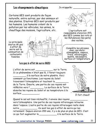 La conservation de l'énergie -  (5e/6e) - Les gaz à effet de serre (GES)