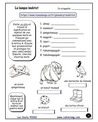 Les Inuits (5e/6e) - La langue inuktut