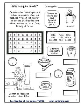 Les liquides et les solides (2e/3e) - Nouvelle série ! Les 9 liquides