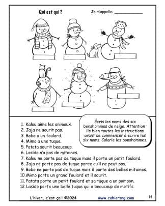 L'hiver, c'est ça ! Les six bonshommes