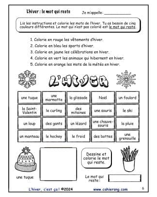 L'hiver, c'est ça ! Mot qui reste