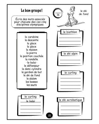 Les olympiques d'hiver - Association de mots