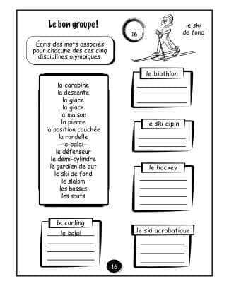 Les olympiques d'hiver - Association de mots