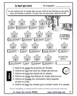 Le temps des sucres - Le mot qui reste