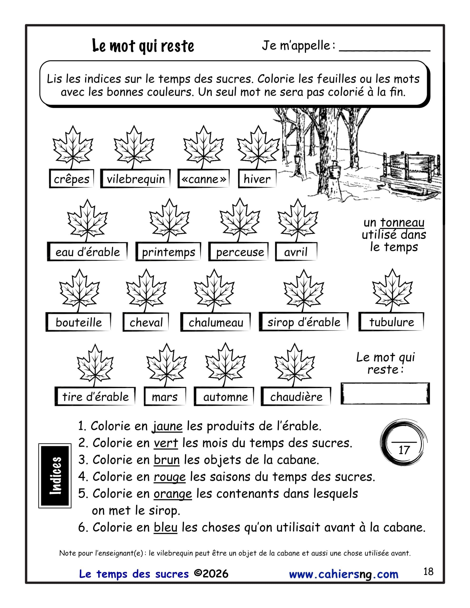 Le temps des sucres - Le mot qui reste