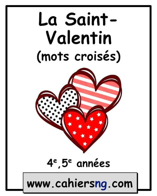 Mots croisés sur la Saint-Valentin - (4e et 5e années)