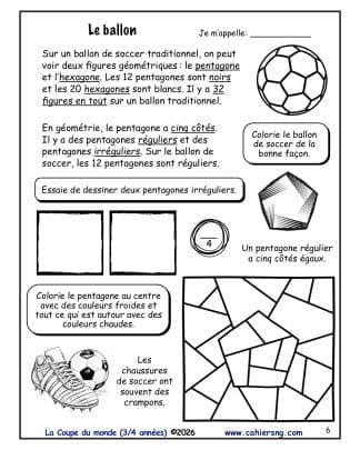 La Coupe du monde - Foot, soccer ou football ? – (3e / 4e) Le ballon