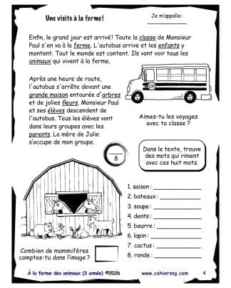 À la ferme des animaux (2e/3e) - La visite